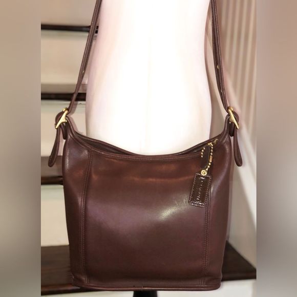 COACH Bleeker Brown Leather Bucket Duffle Feeder Crossbody Shoulder Bag 9816 - Picture 10 of 16